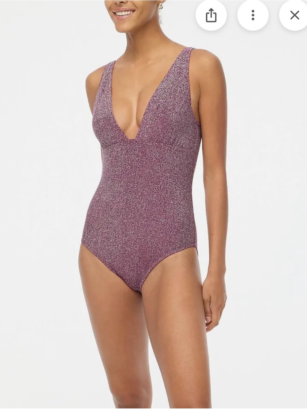 J. Crew Plum Shimmer One-Piece Swimsuit - Picture 4 of 4